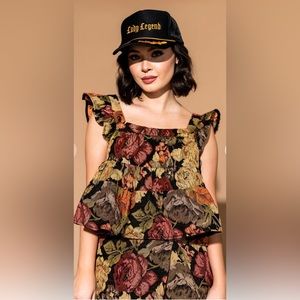 Dressed in LALA Floral Ruffle Top - Multicolor